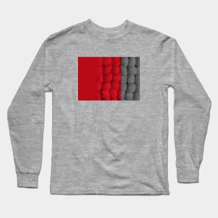 Red Pompom fiber art graphic design Long Sleeve T-Shirt